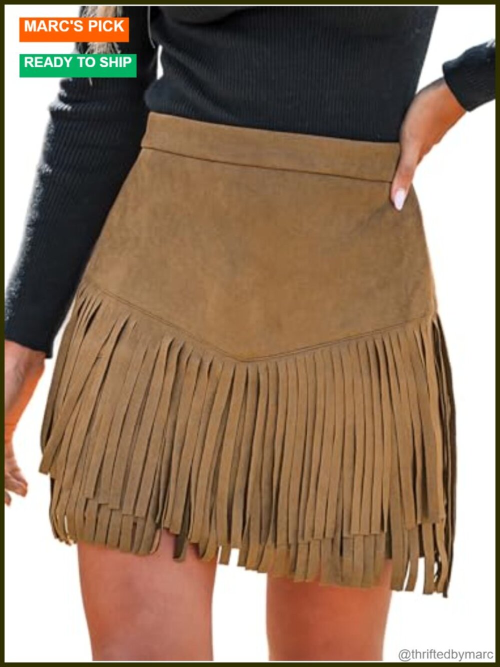 Faux Suede Fringe Mini Skirt High Waist Western Concert Festival